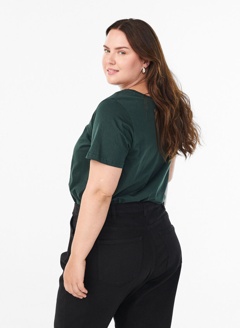 Kerst T-shirt van biologisch katoen, Groen, Model image number 2
