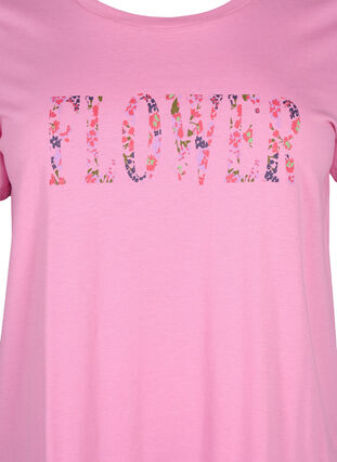 T-shirt en coton avec imprimé texte, Rosebloom w. Flower, Packshot image number 2