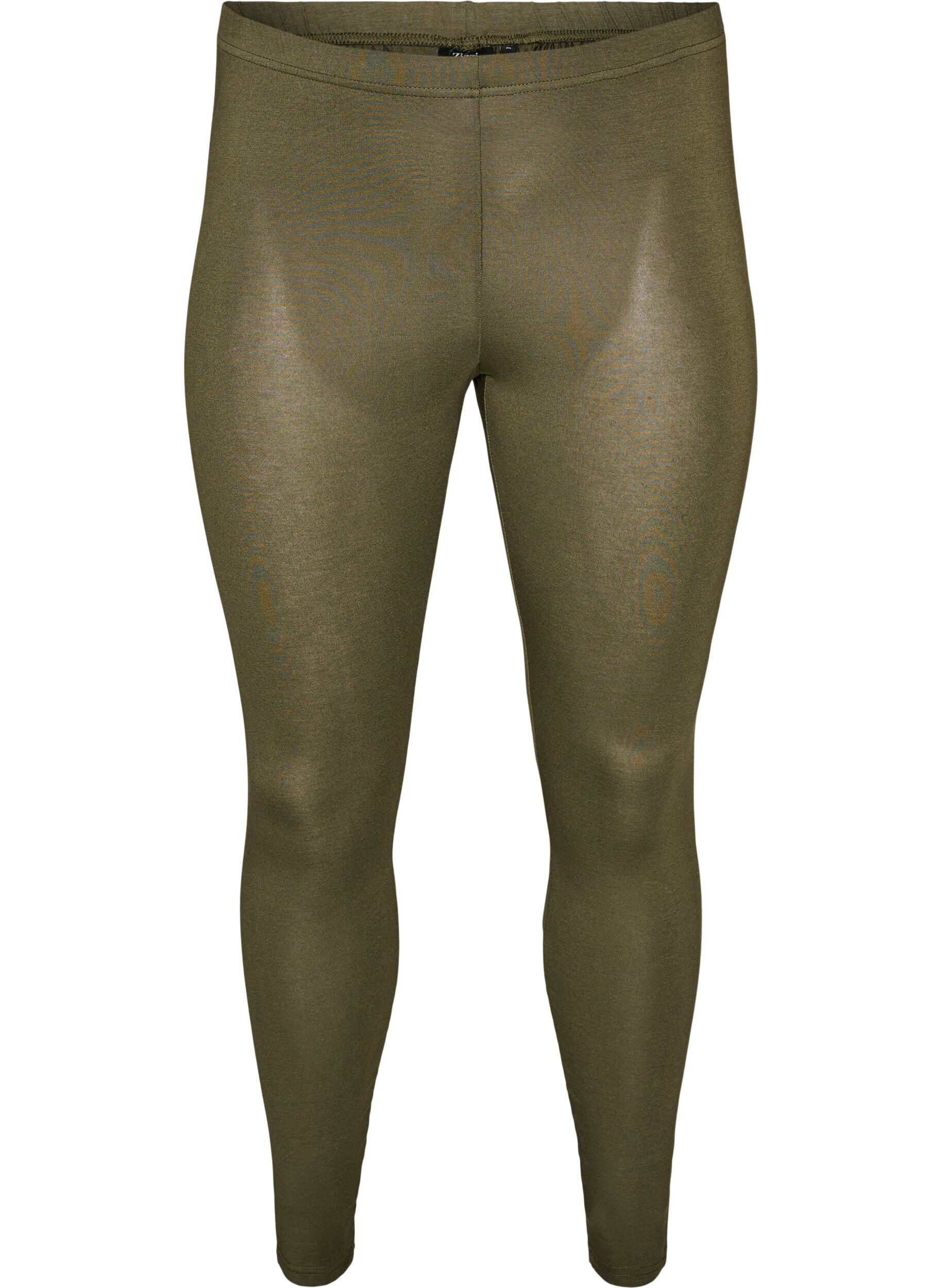 ZizziLeggings basiques en viscose, Vert Kaki, Packshot image number 0