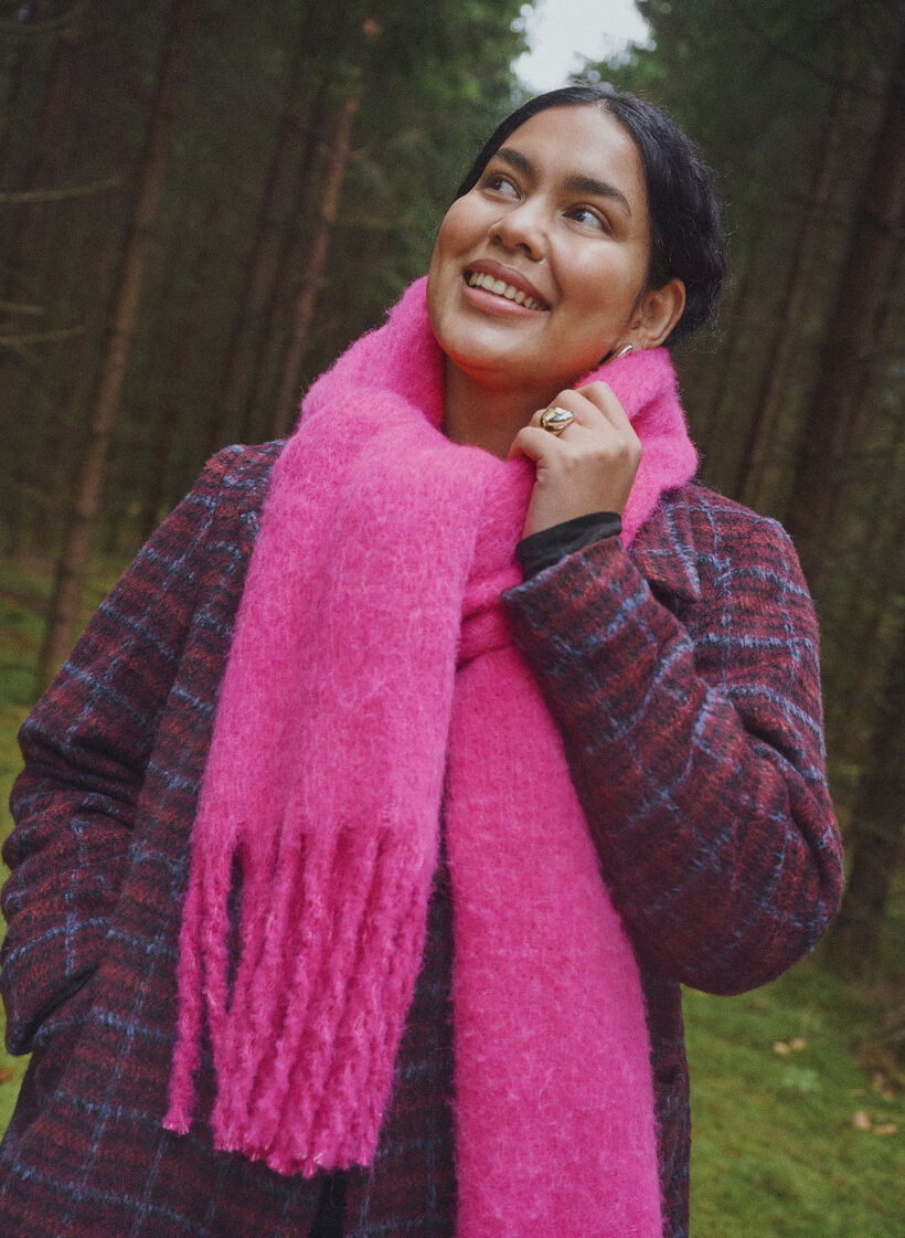Zachte sjaal met franjes, Roze, Image