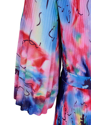 Robe plissée imprimée avec lien à nouer, Lavender Space AOP, Packshot image number 3