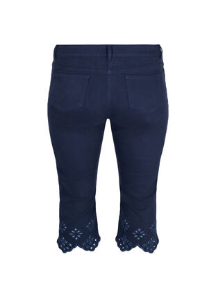 Pantalon capri avec broderie anglaise, Dark Blue, Packshot image number 1