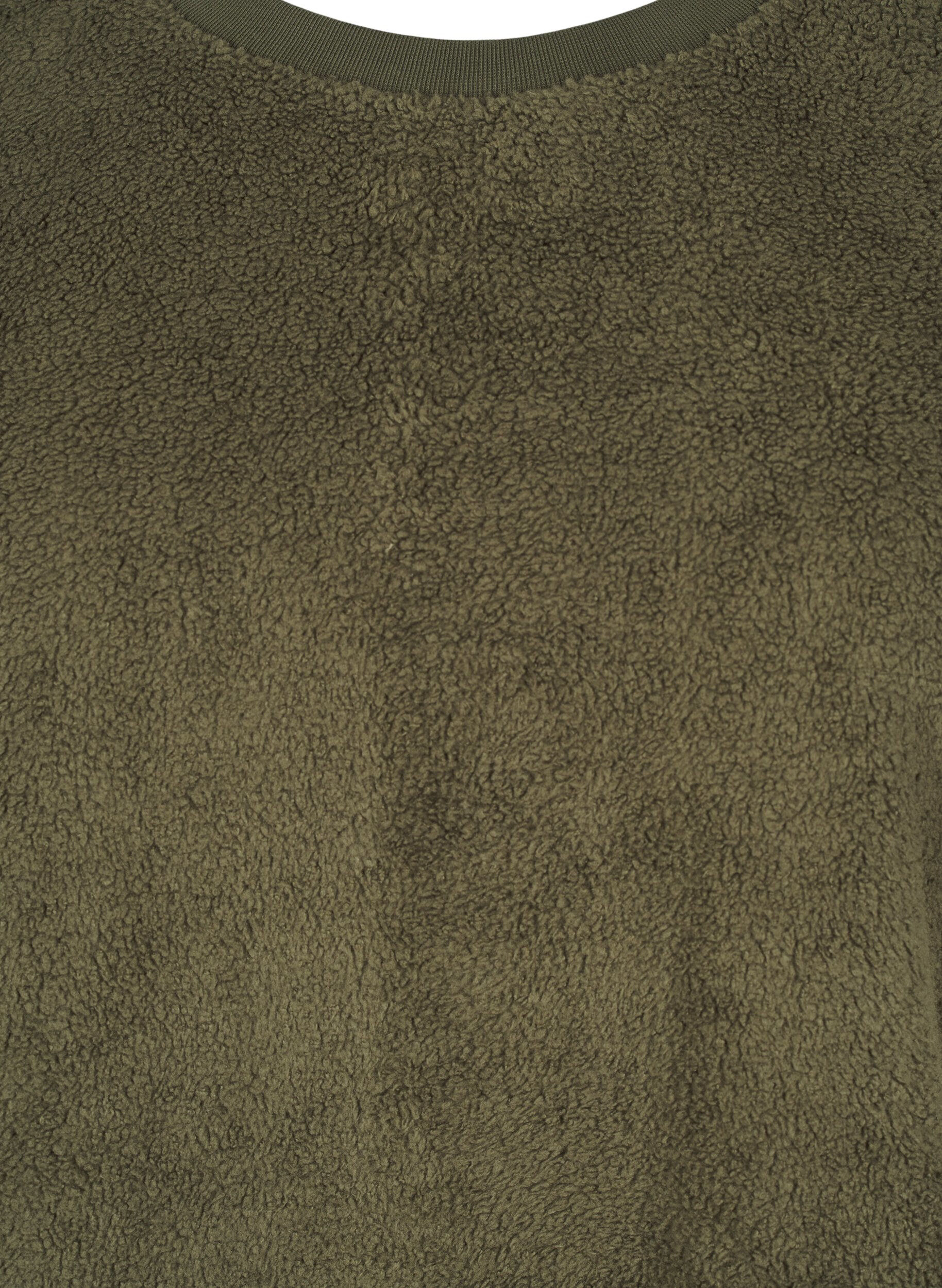 Zizzi Chemisier en peluche ample &agrave; col rond, Forest Night, Packshot image number 2