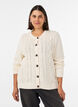 Vest met kabelpatroon, Vanille, Model image number 0
