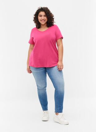 T-shirt en coton uni basique, Beetroot Purple, Model image number 2