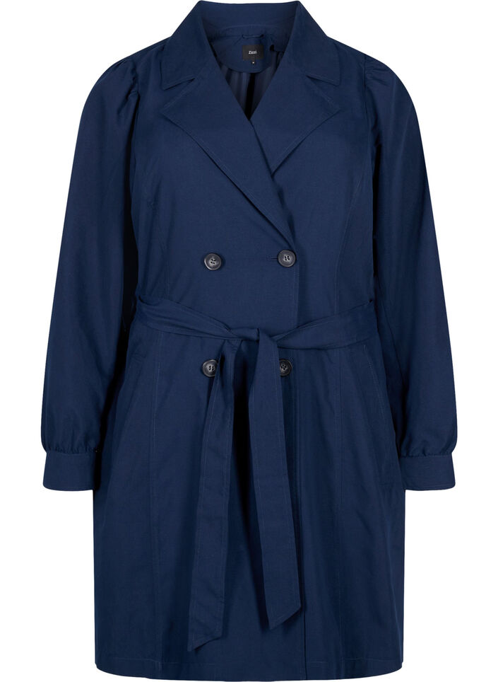 Trench-coat avec ceinture et poches, Navy Blazer, Packshot image number 0