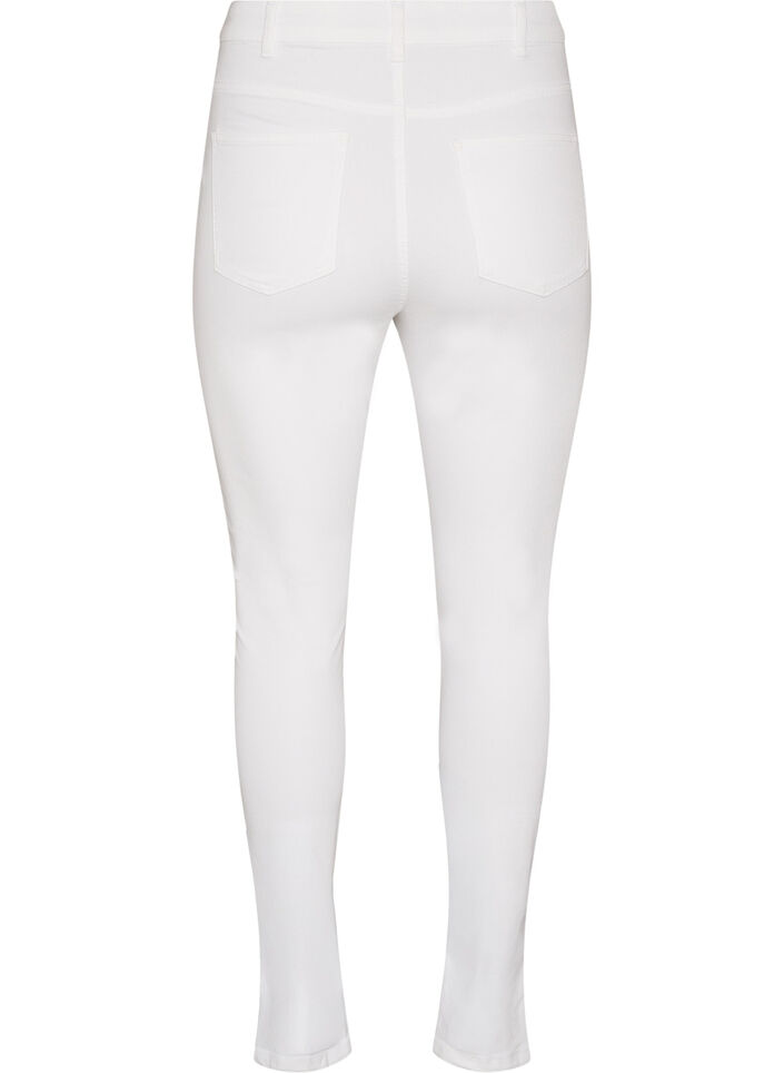 Jean Amy taille haute coupe super slim, Blanc, Packshot image number 1