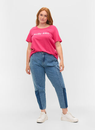 T-shirt en coton à manches courtes avec imprimé, Fandango Pink, Model image number 2