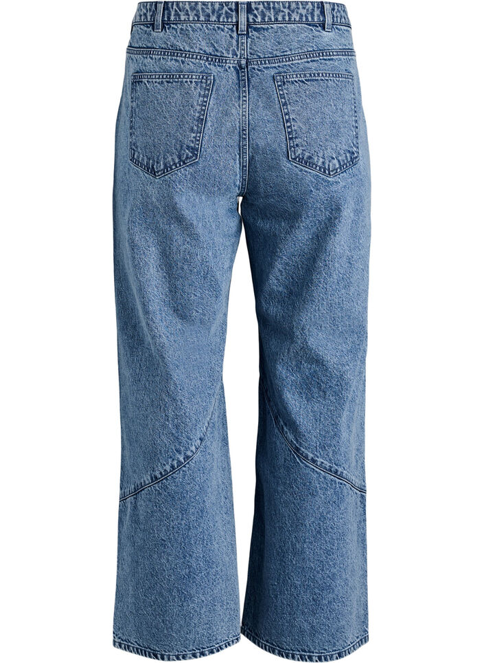 Jean coupe ample avec coutures apparentes, Bleu Clair, Packshot image number 1