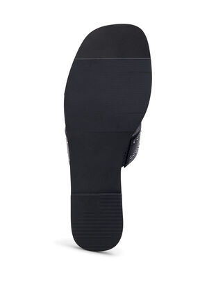 Sandales plates et larges à enfiler avec des clous, Black, Packshot image number 4
