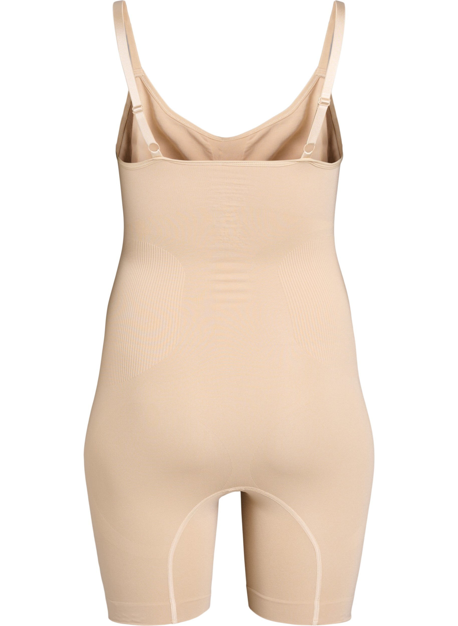 ZizziShapewear body met opening aan de onderkant, Beige, Packshot image number 1