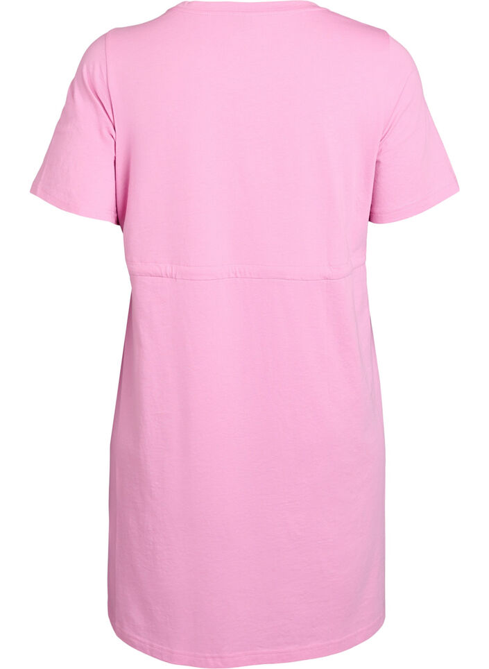 FLASH - Korte T-shirtjurk met strikceintuur, Roze, Packshot image number 1