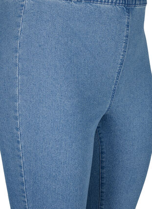 FLASH - Pantalon capri en denim à taille haute et coupe ajustée, Light Blue Denim, Packshot image number 2