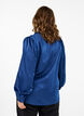 Blouse met lange mouwen, ruches en V-hals, Estate Blue, Model image number 1