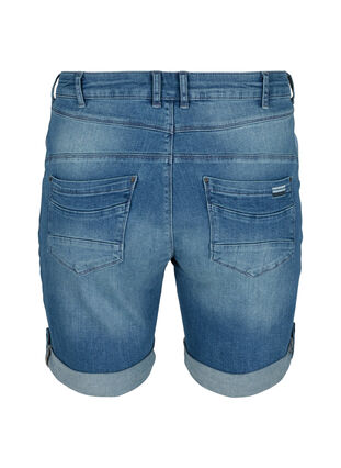 Short retroussé en jean , Light blue denim, Packshot image number 1