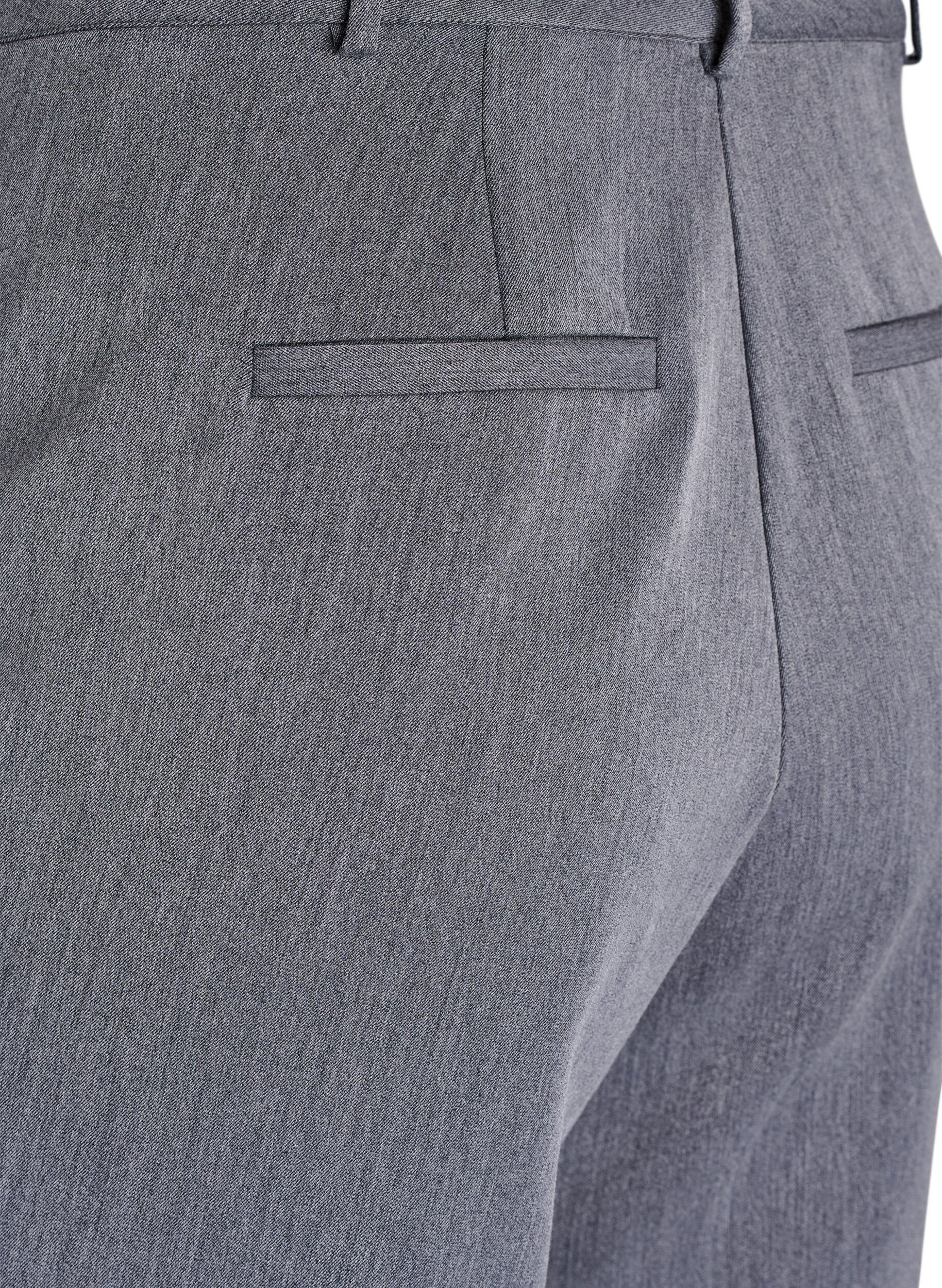 Zizzi Pantalon tailleur taille haute &agrave; coupe droite, Gris anthracite, Packshot image number 3