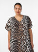 Jurk met V-hals van viscose, Bruin, Model image number 2