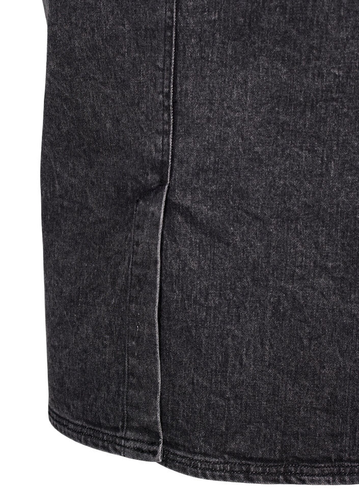 Denim rok met split aan de voorkant, Dark Grey Denim, Packshot image number 4
