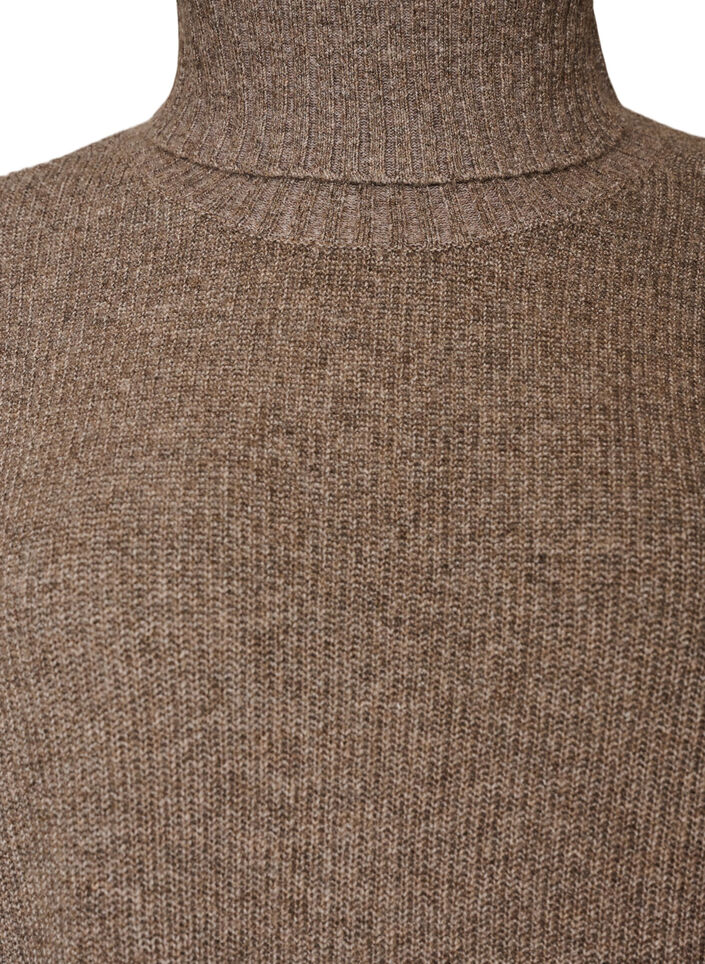 Pull en maille l&acirc;che avec col roul&eacute;, Marron, Packshot image number 2