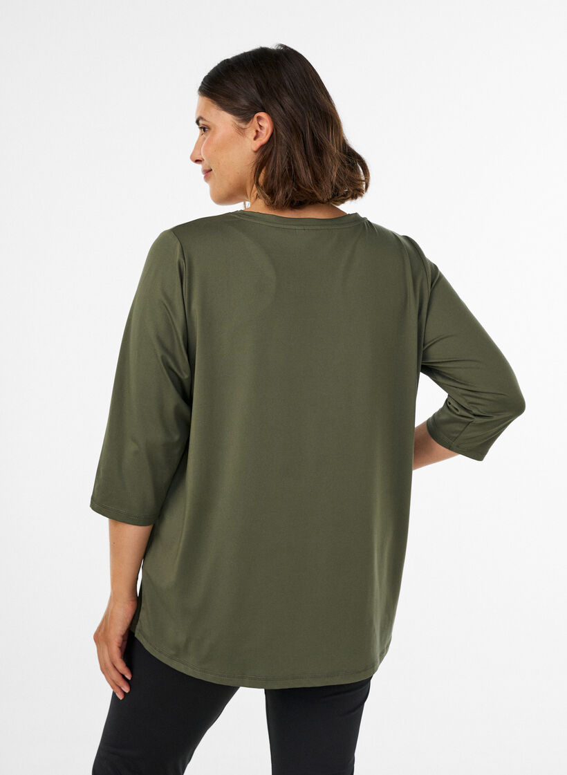 Haut de sport avec manches 3/4, Vert, Model image number 2