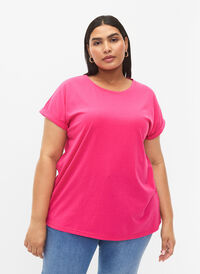 T-shirt à manches courtes en coton mélangé, Raspberry Sorbet, Model