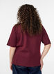 Blouse met asymmetrisch wikkeleffect en korte mouwen, Rood, Model image number 2