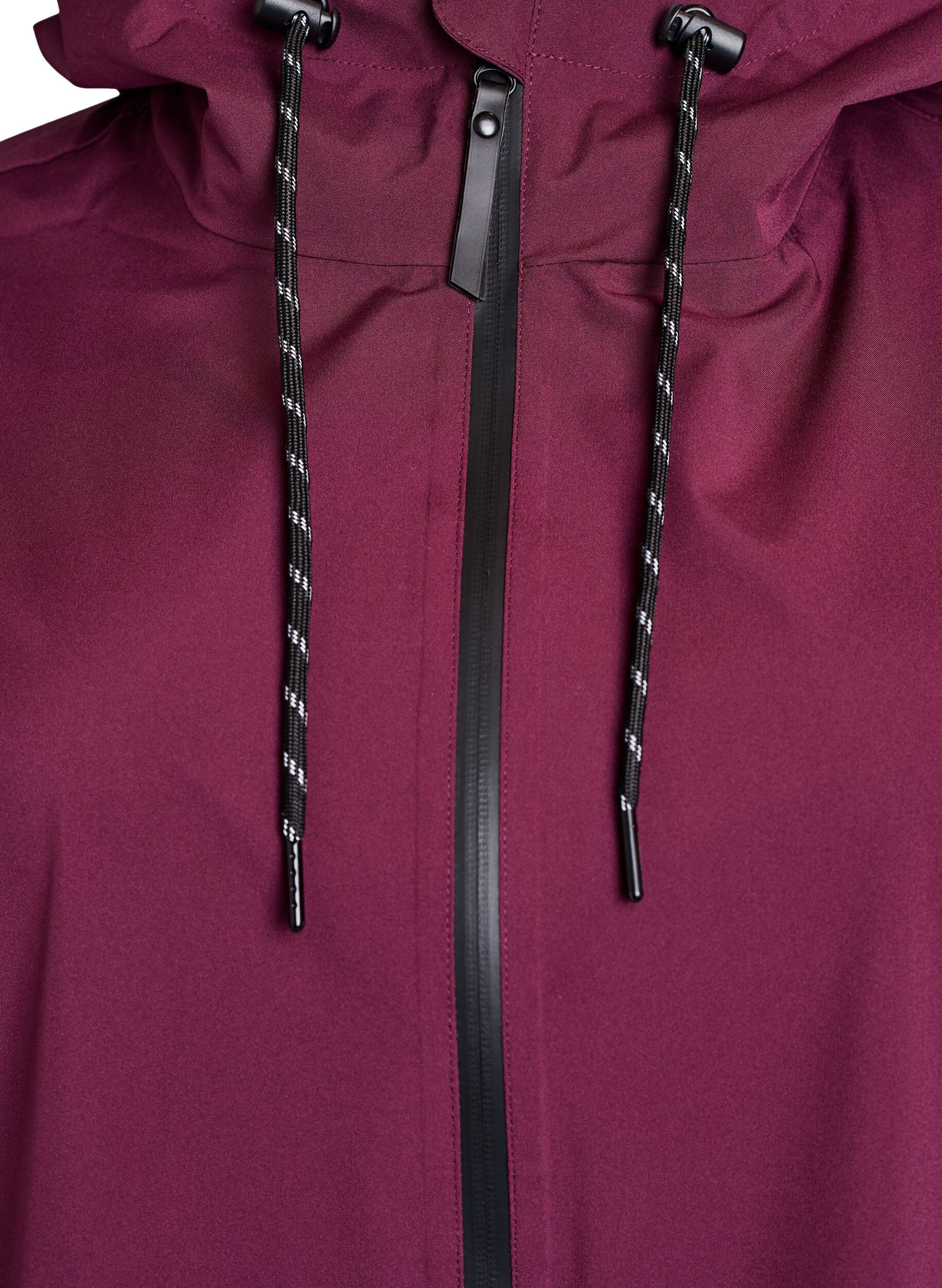 ZizziVeste de pluie avec poches et capuche, Bordeaux fonc&eacute;, Packshot image number 2