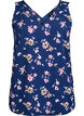 Haut imprim&eacute; avec col en V, Bleu, Packshot image number 0