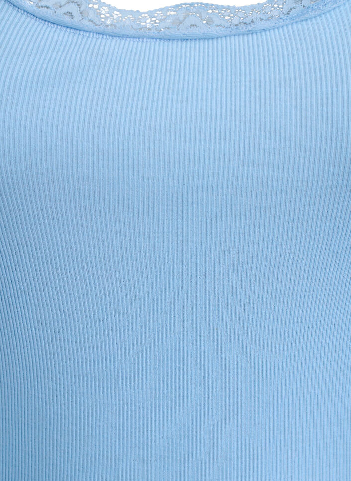 Top avec finitions en dentelle, Bleu Clair, Packshot image number 2