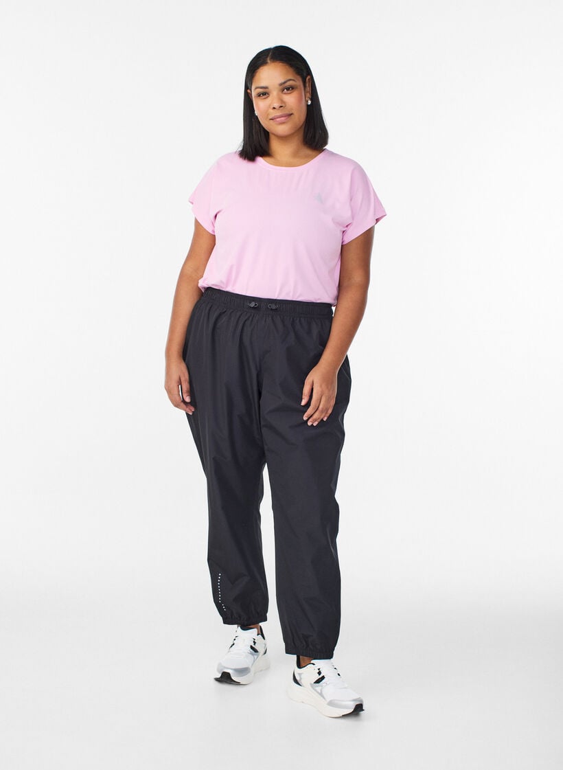 Regenbroek met reflectoren, Zwart, Model image number 1