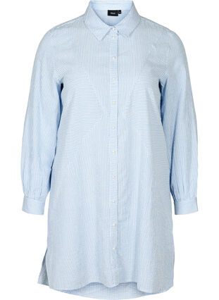Lange gestreepte blouse in katoen, Skyway Stripe, Packshot image number 0