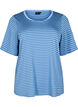 T-shirt met TENCEL™ Lyocell en strepen, Blauw, Packshot image number 0