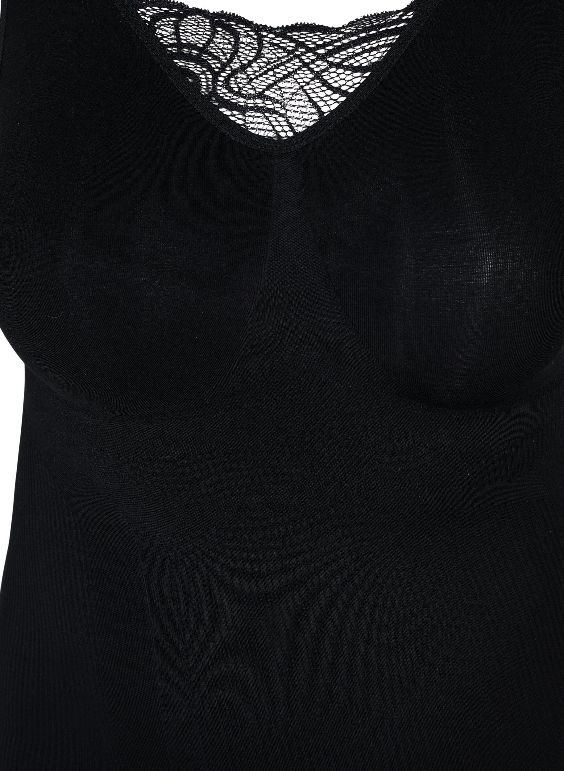 ZizziShapewear top met kanten detail, Black, Packshot image number 2