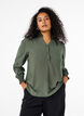 Blouse met rucheskraag, Groen, Model image number 0