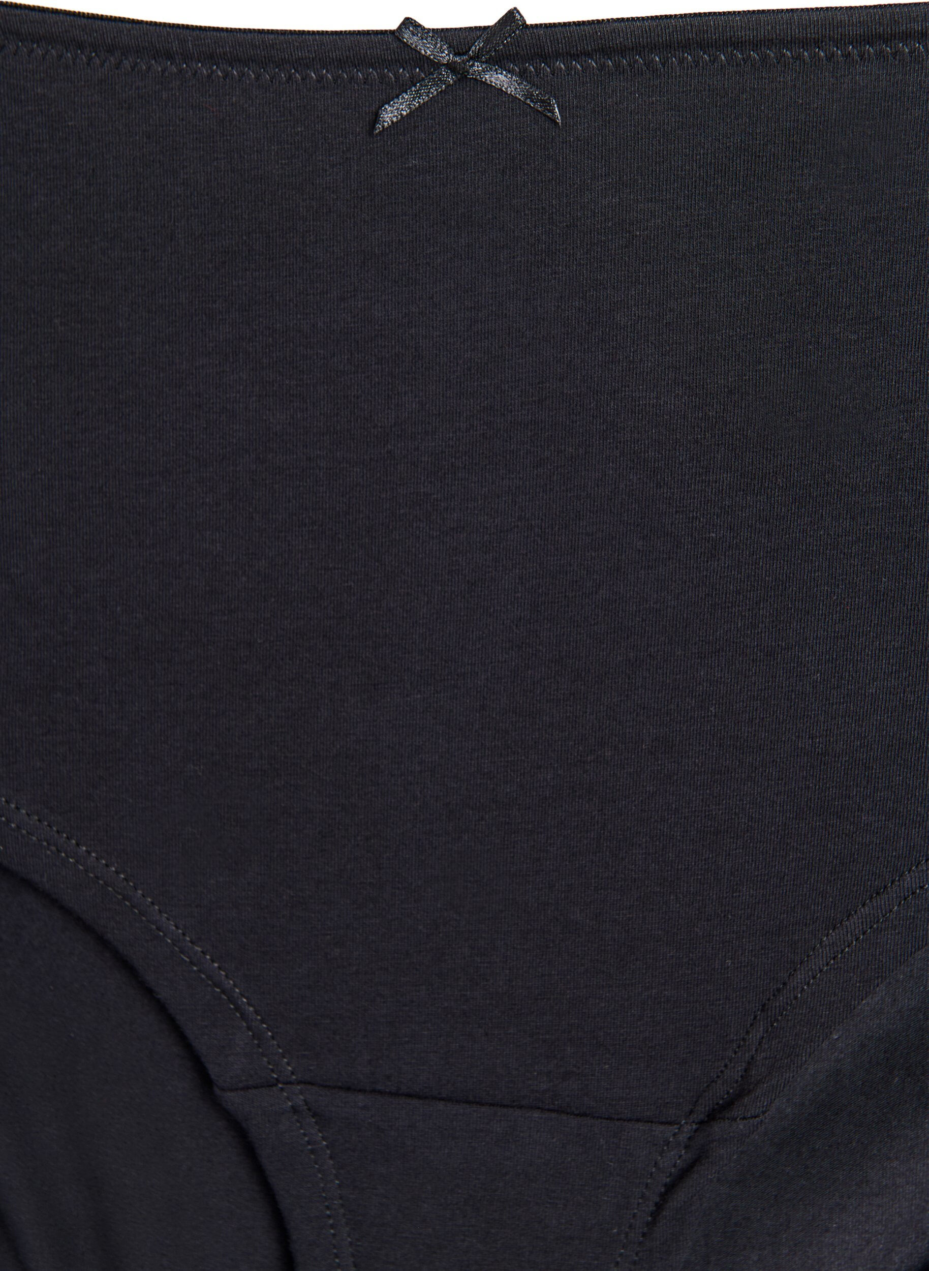 Zizzi Lot de 3 culottes taille haute avec bordure en dentelle, Noir, Packshot image number 3