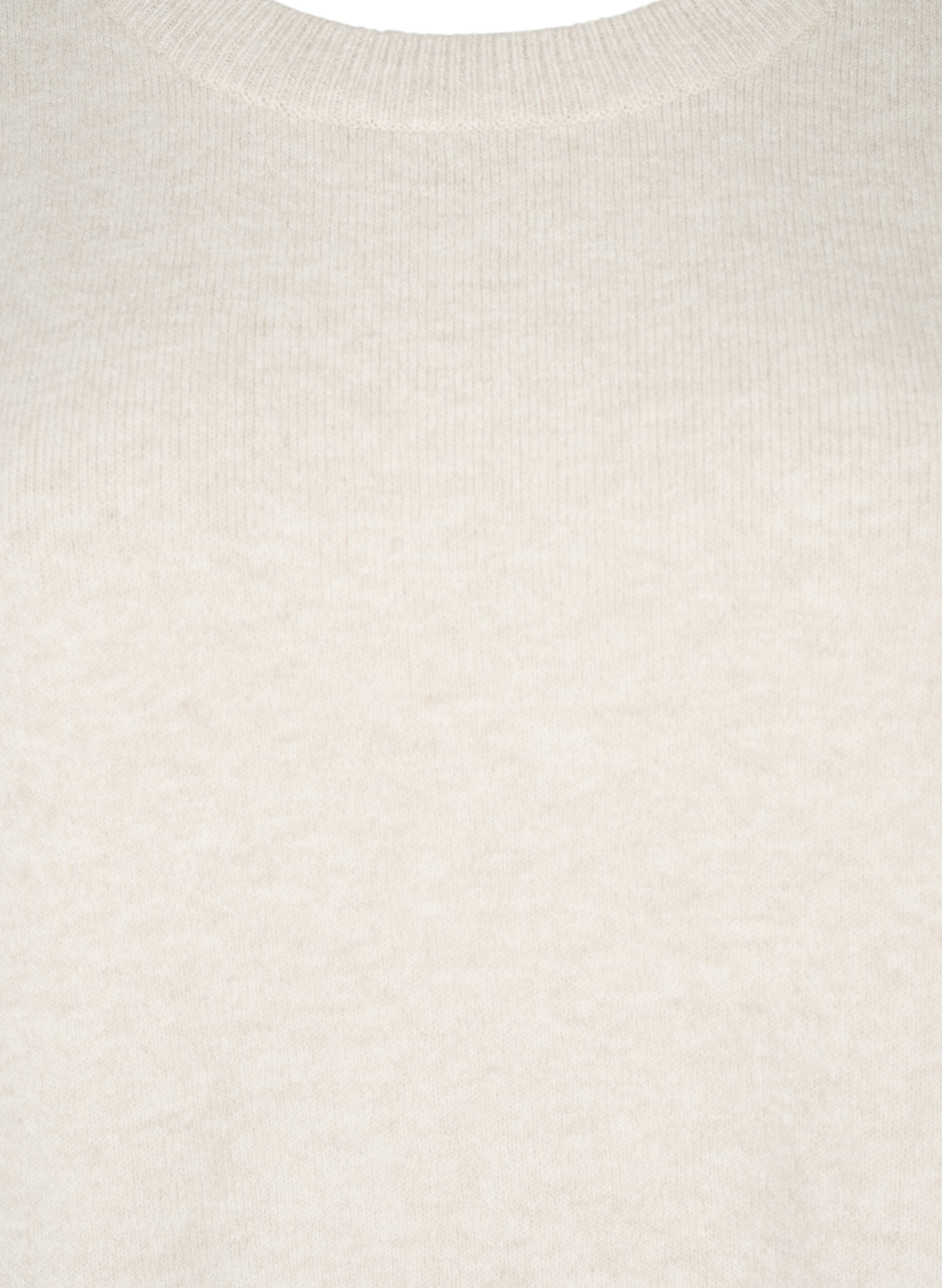 Zizzi Pull &agrave; manches longues avec col rond	, Pumice Stone Mel., Packshot image number 2