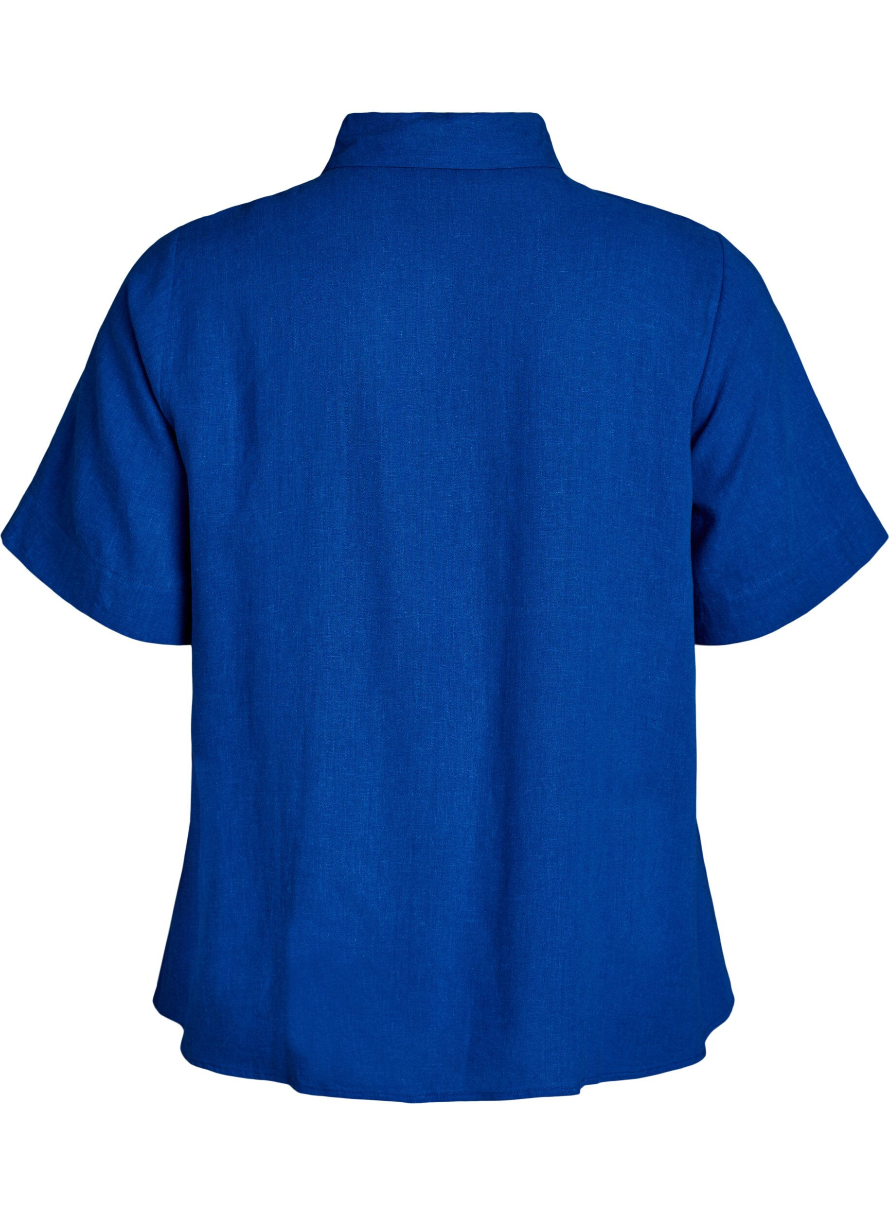 ZizziShirt met korte mouwen in linnen en viscose, Blauw, Packshot image number 1