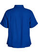 Shirt met korte mouwen in linnen en viscose, Blauw, Packshot image number 1