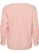 Blouse en lin et viscose avec col en V, Corail, Packshot image number 1