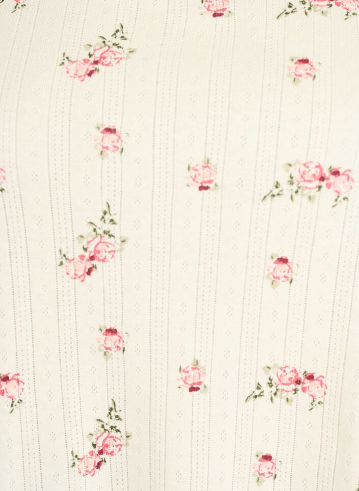 Organisch katoenen pyjamashirt met kapmouwen, Vanille, Packshot