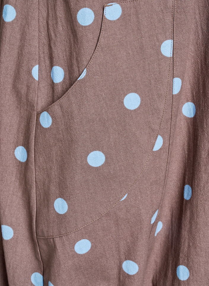 Robe en coton &agrave; manches courtes avec imprim&eacute;, Bleu, Packshot image number 3