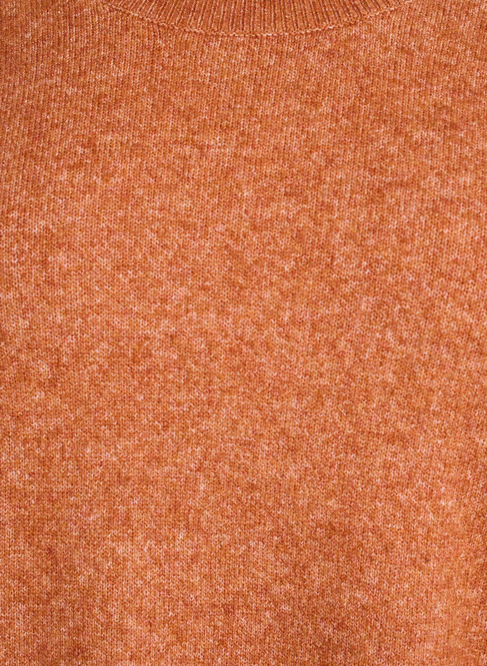 Losvallende gebreide trui met opvallende naden, Oranje, Packshot image number 2