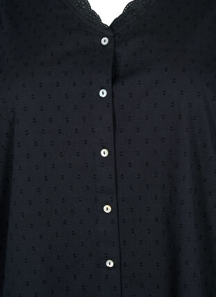 Gestructureerde hemdblouse met anglaise borduurwerk, Black, Packshot image number 2