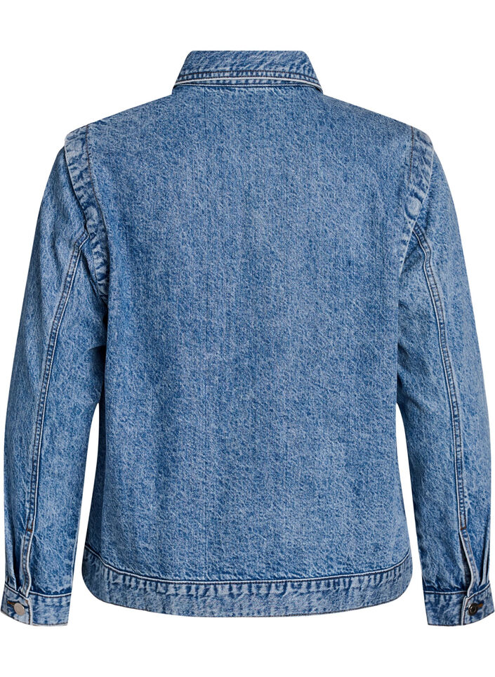 Denimjack met afneembare mouwen, Blauw, Packshot image number 1