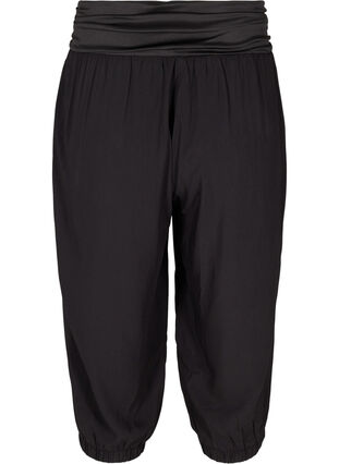 Pantalon 3/4 ample en viscose, Black, Packshot image number 1