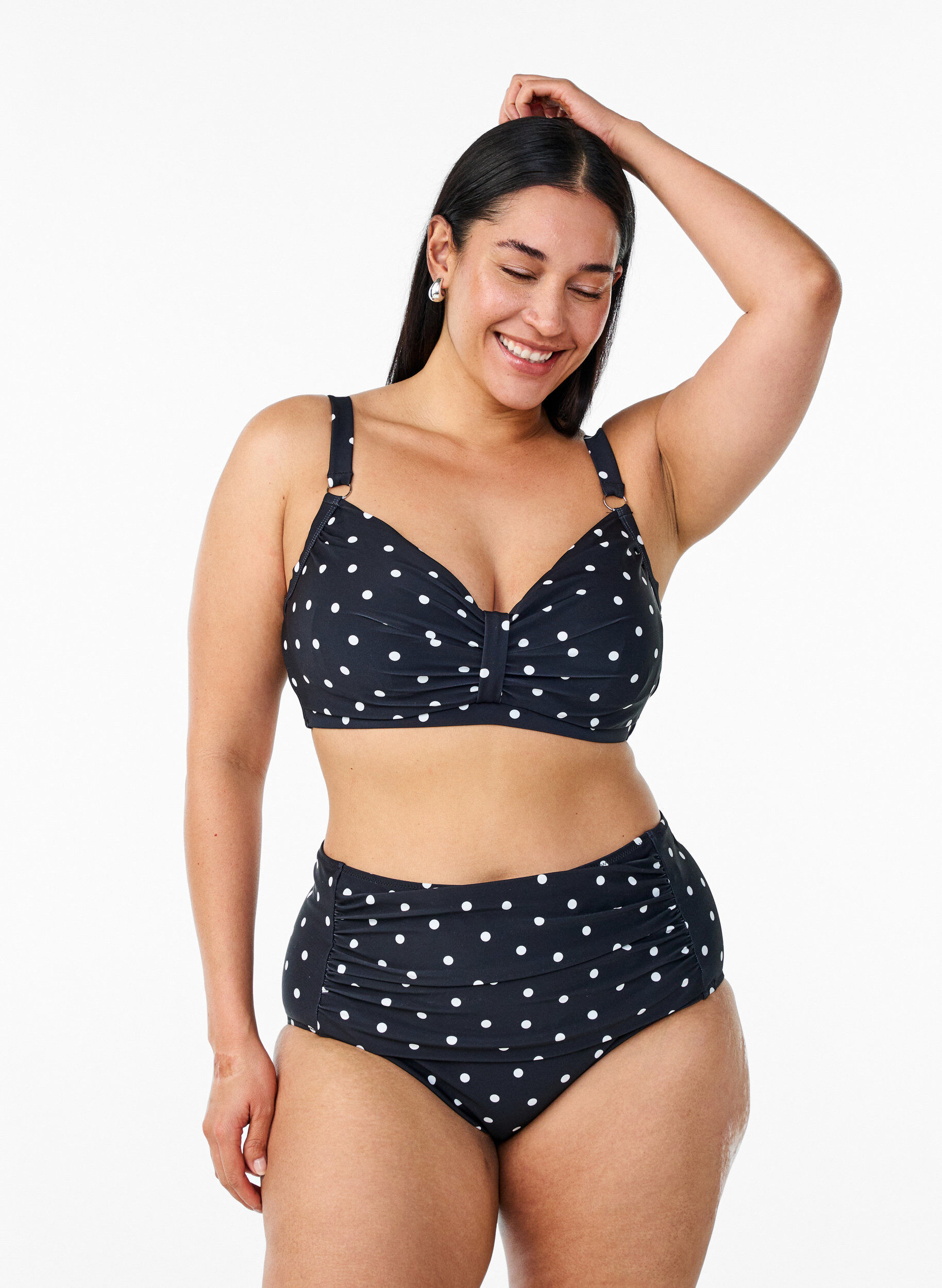 Zizzi Haut de bikini avec armatures et imprim&eacute;, Noir, Model image number 1