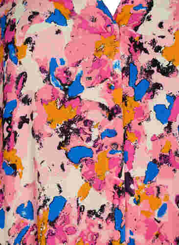 Viscose midi-jurk met lange mouwen en print, Rosebloom GraphicAOP, Packshot image number 2