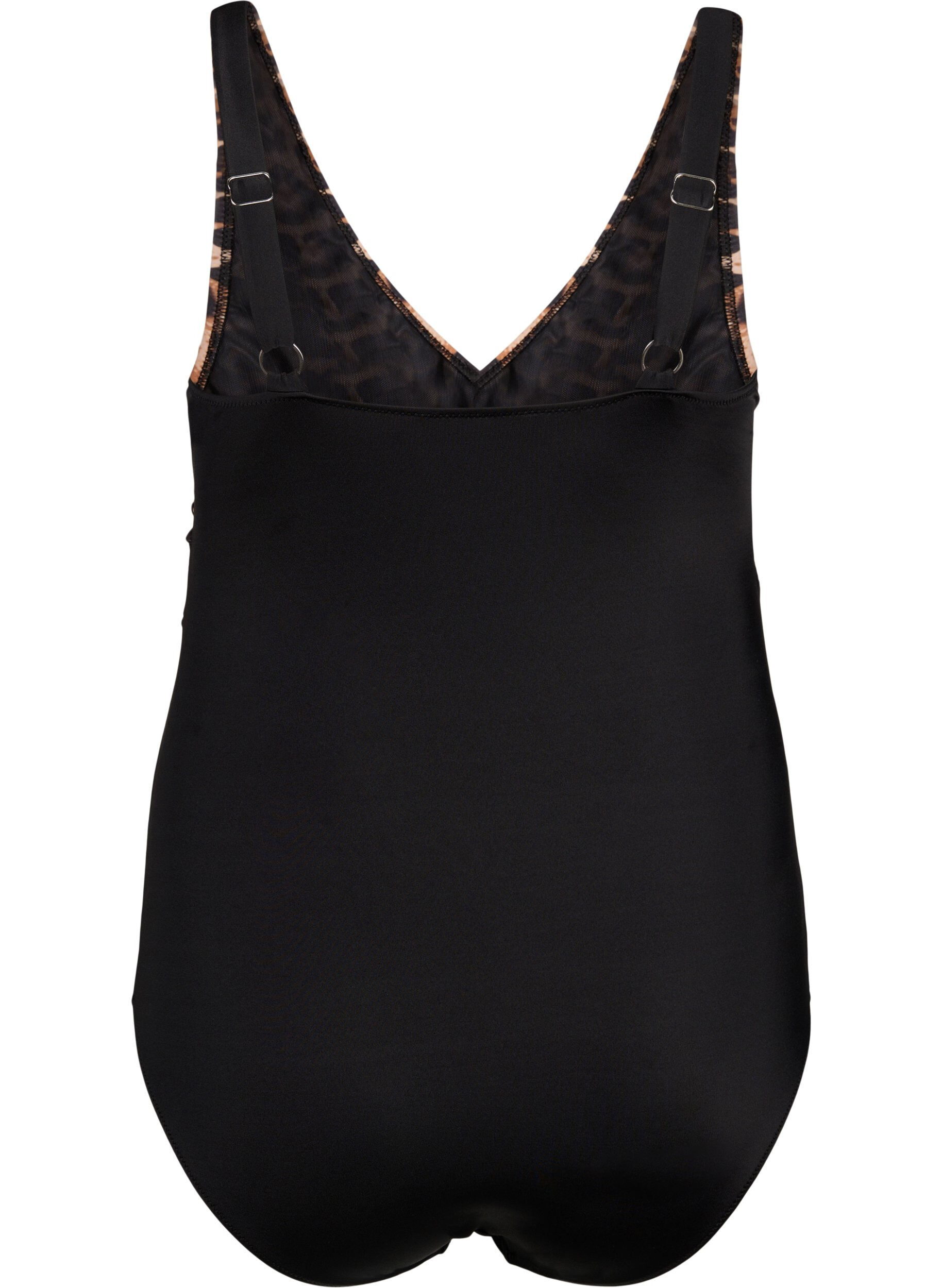 Zizzi Maillot de bain avec armatures et bretelles r&eacute;glables, Black Leopard, Packshot image number 1
