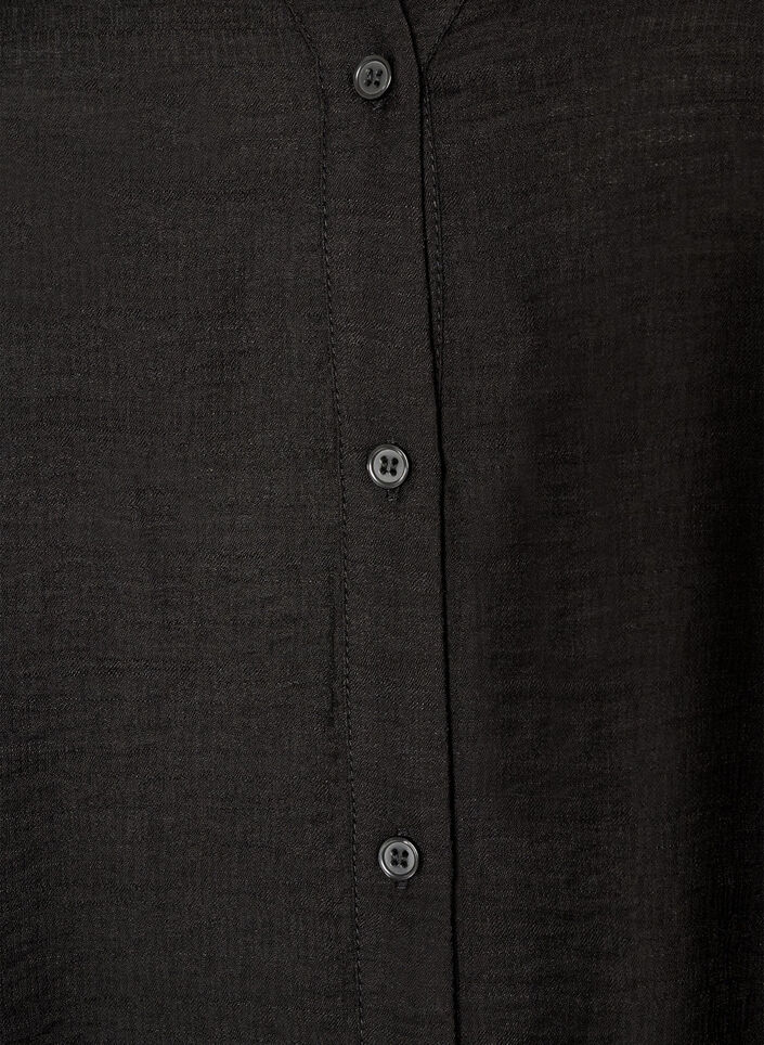 Chemise en viscose avec manches brod&eacute;es, Noir, Packshot image number 2
