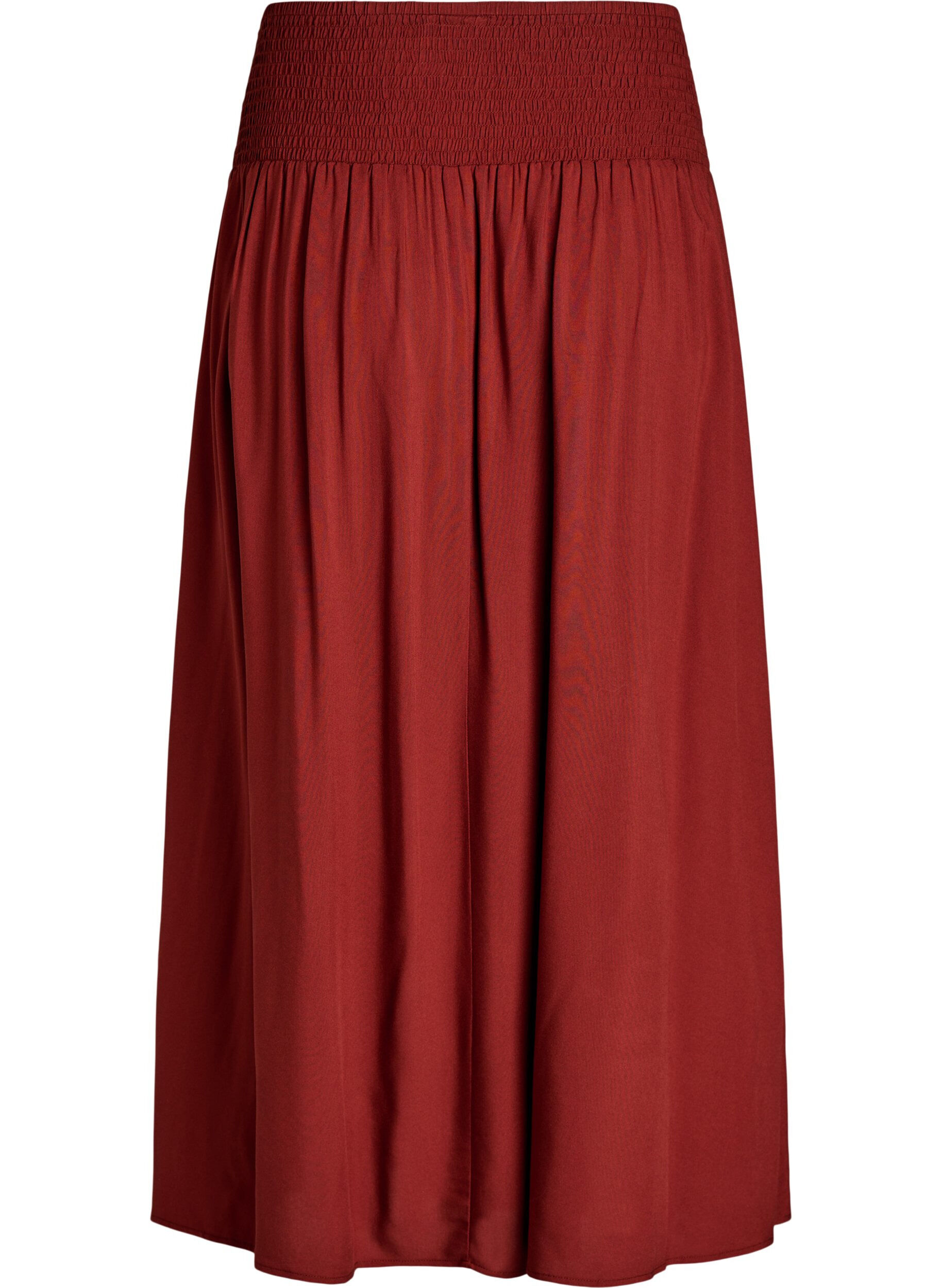 ZizziViscose maxi-rok met smock, Rood, Packshot image number 1